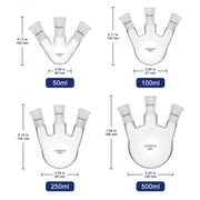 3 Neck Round Bottom Flask, 24/40 Joints, 50-5000 ml Labasics