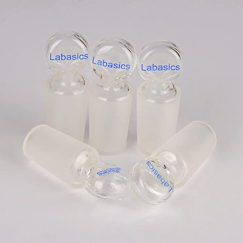 Glass Hollow Stopper for 24/40 Outer Joint Glass, 5 Packs Labasics