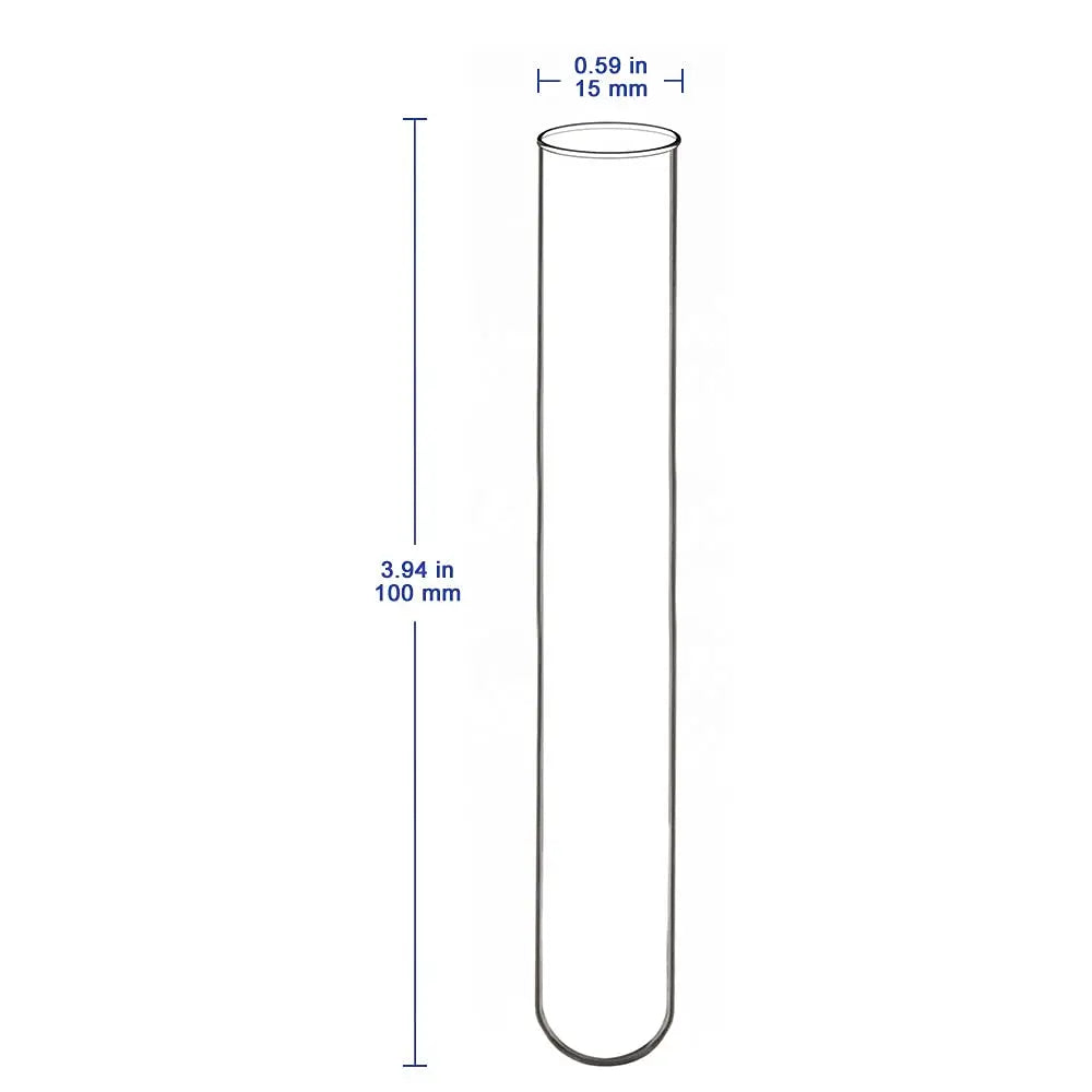 Glass Round Bottom Test Tubes, 15 mm OD X 100 mm Lengt, 30 Packs Labasics