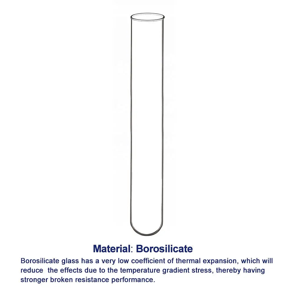 Glass Round Bottom Test Tubes, 15 mm OD X 100 mm Lengt, 30 Packs Labasics