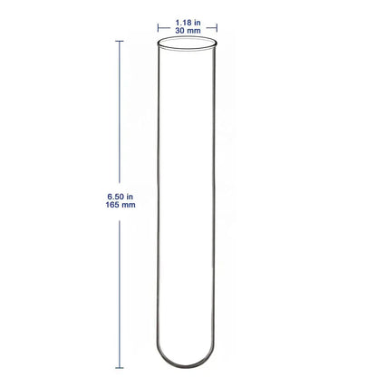 Glass Round Bottom Test Tubes, 30 mm OD X 165 mm Length, 15 Packs Labasics