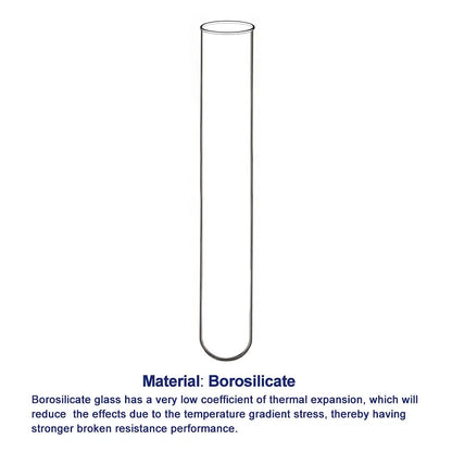 Glass Round Bottom Test Tubes, 30 mm OD X 165 mm Length, 15 Packs Labasics