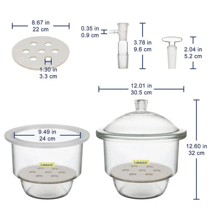 Glass Lab Vacuum Desiccator Labasics