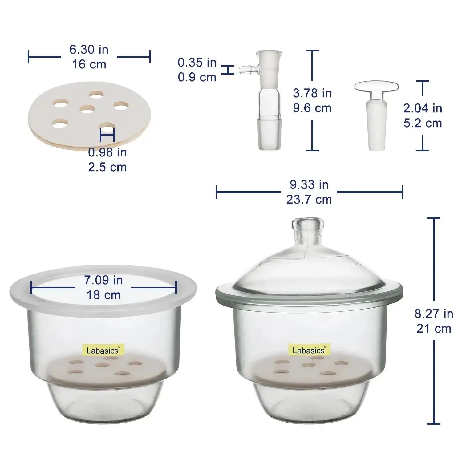 Glass Lab Vacuum Desiccator Labasics