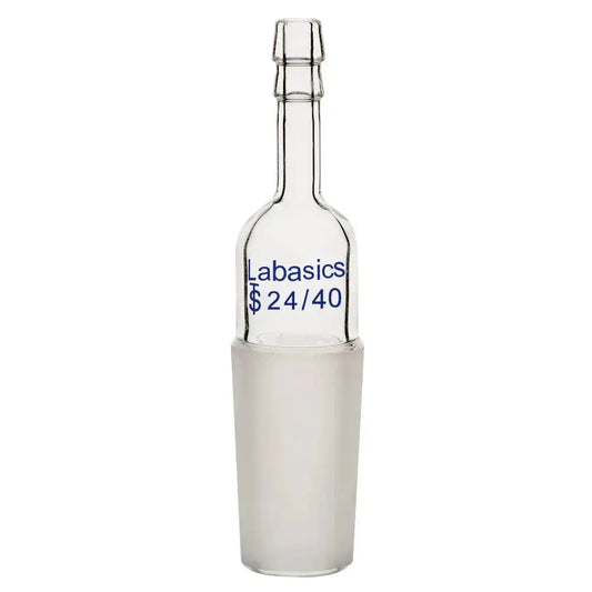 Borosilicate glass straight inlet distilling adapter, 24/40 joint, heavy-duty and reusable, ideal for connecting distillation equipment and hoses