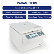 High-Speed Digital Centrifuge, 16000 RPM Max Speed, 17940xg Max Centrifugal Force, Angle Rotor Labasics