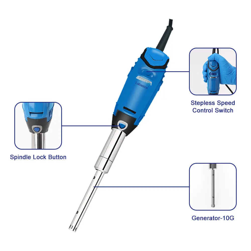 High-Speed Handheld Homogenizer, 0.2-150 mL Vessels, 3000-32000 rpm Labasics
