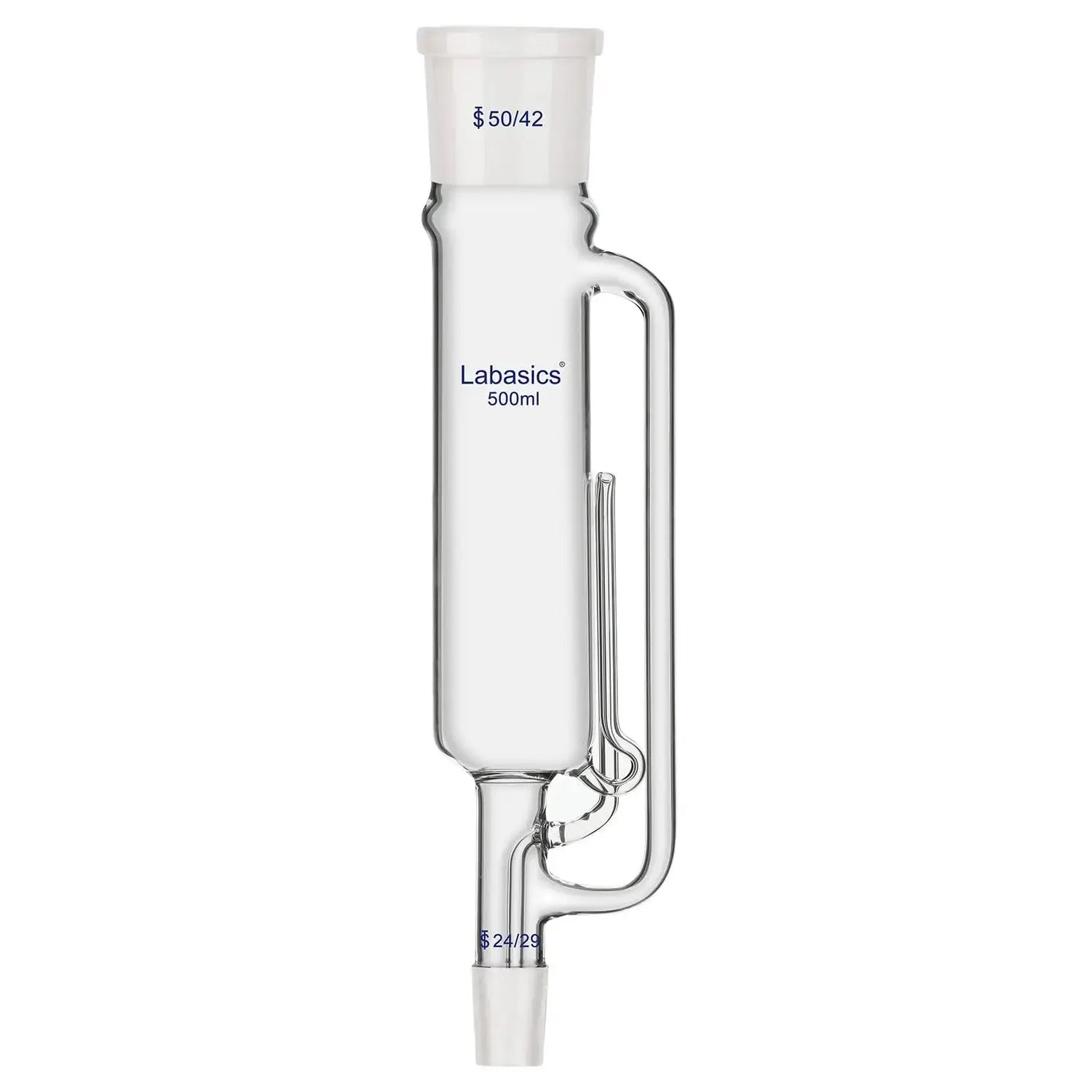 Soxhlet extraction apparatus, borosilicate glass, 50/42 top joint and 24/29 bottom joint, for continuous solvent extraction and reflux experiments