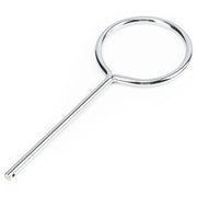 Straight chrome-plated retort ring for securing laboratory glassware