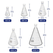 Erlenmeyer Flask, 24/40 Joint, 100-1000 ml Labasics