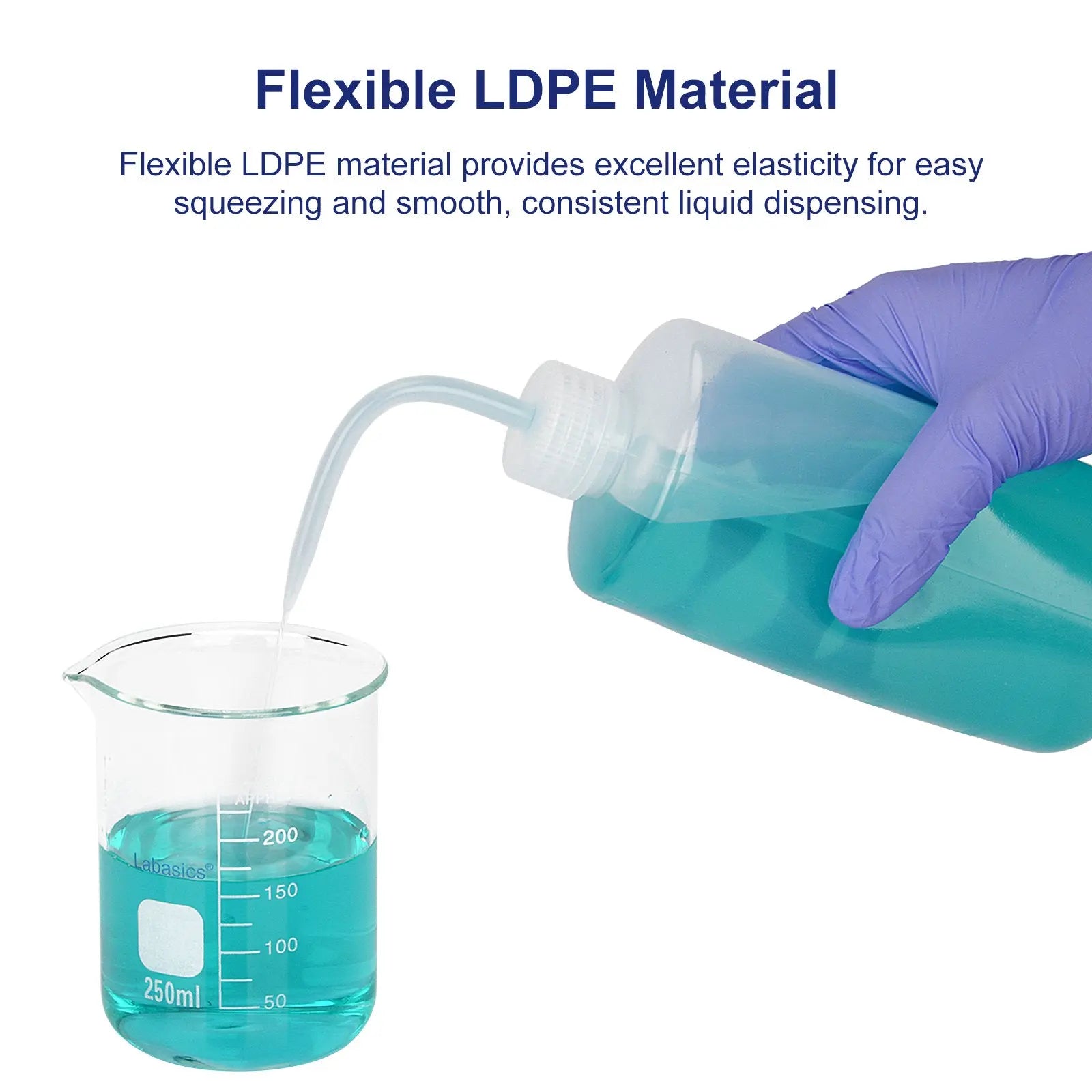 LDPE Wash Bottle, Translucent, 1-3 Pack, 250-1000 ml Labasics