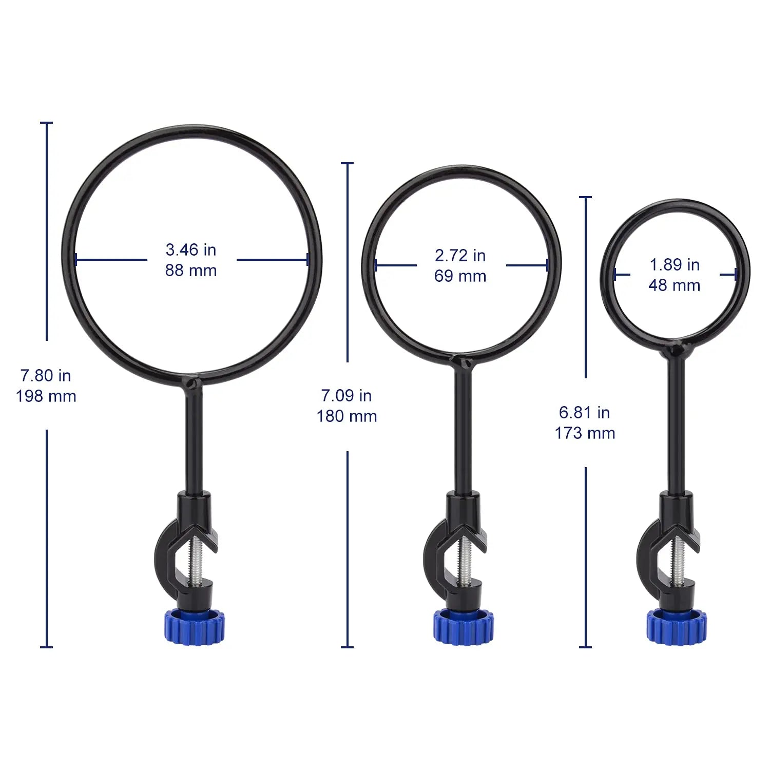Lab Support Retort Ring Set, Black Labasics