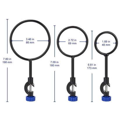 Reto Ring Lab Labasics Retort Ring Set, 60/80/100 mm, Cast Iron, Clamp Included ...