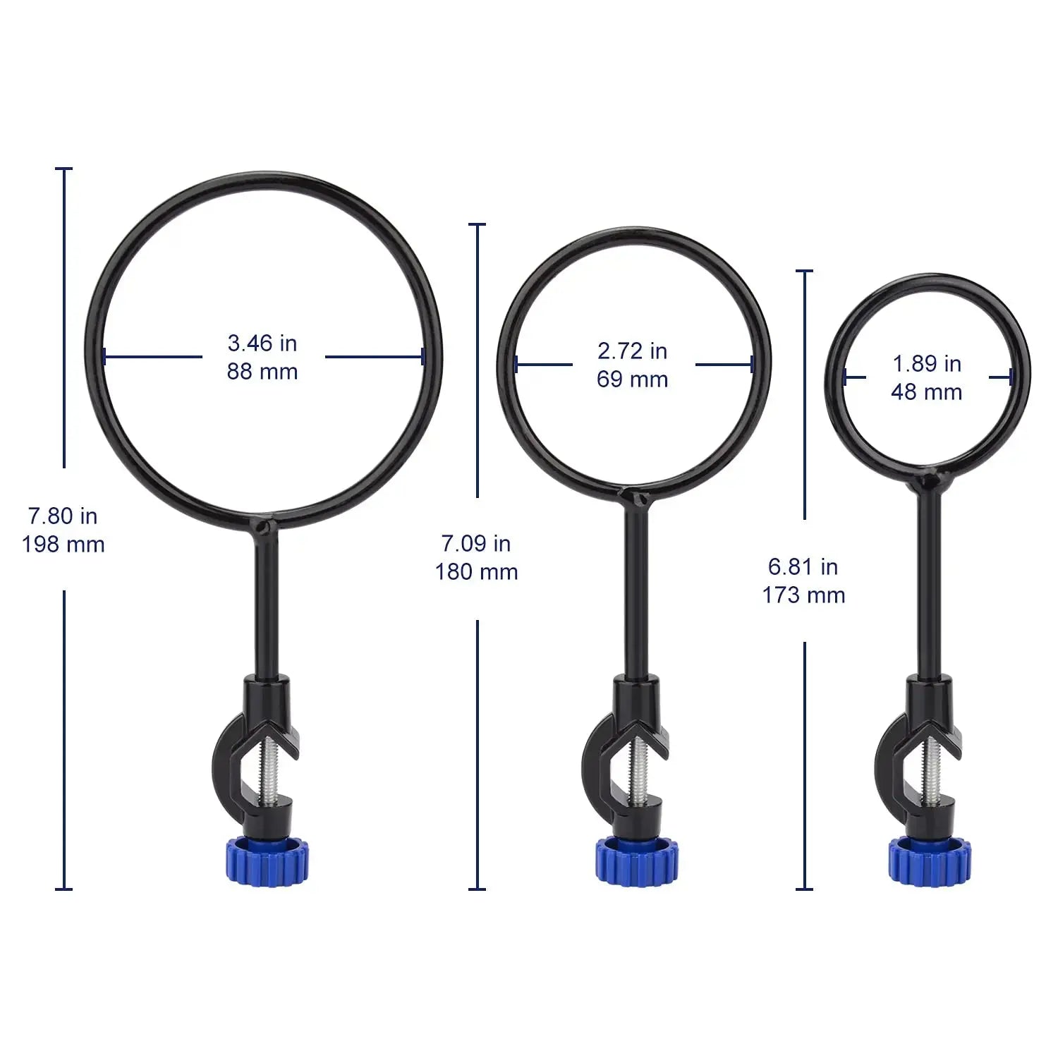 Lab Support Retort Ring Set, Black Labasics