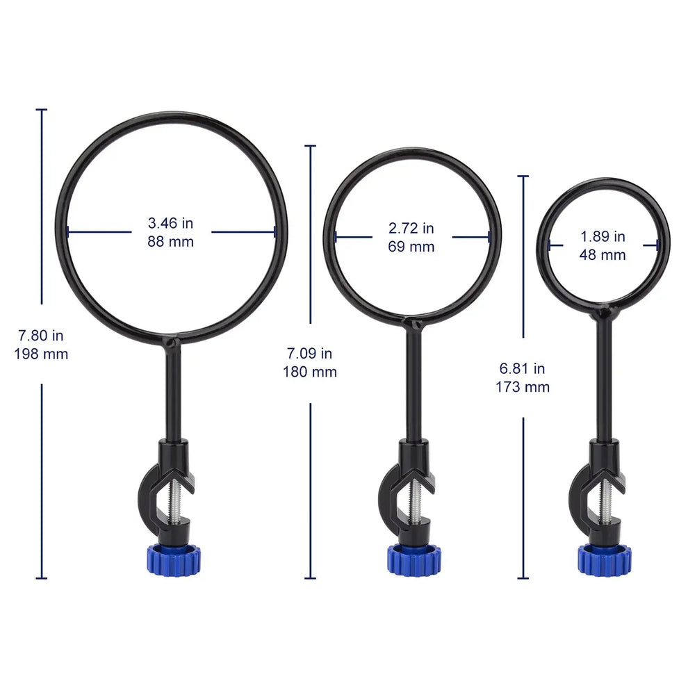 Labasics Retort Ring Set, 60/80/100 mm, Cast Iron, Clamp Included ...