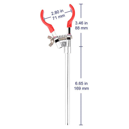 Single Adjust Multipurpose Extension Clamp with 7 inch Rod, 2 Prong Labasics