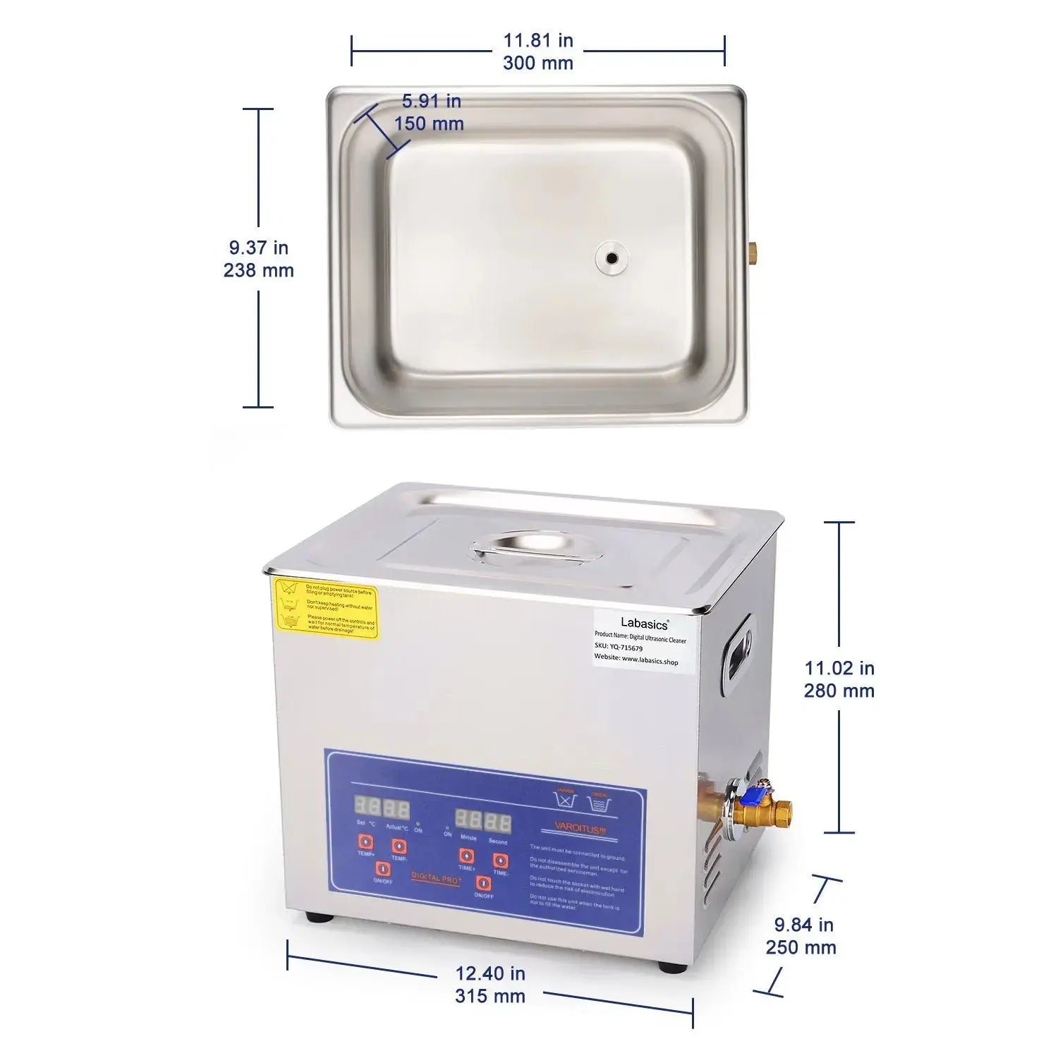 Lab ultrasonic cleaning machine for glassware and instruments