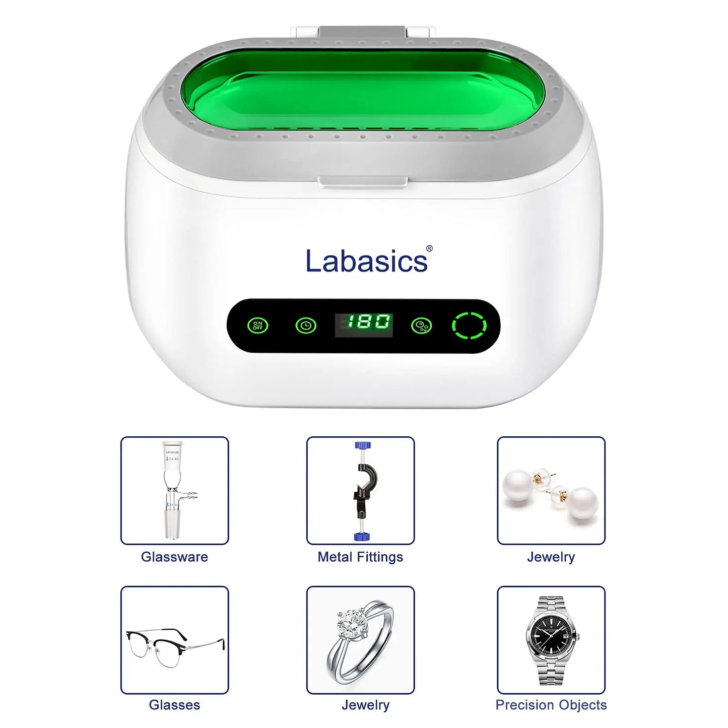 Multi-Purpose Ultrasonic Cleaner, Digital Timer, 600 mL Labasics