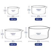 Crystallizing Dish with Spout, 100-1000 ml Labasics