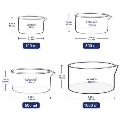 Crystallizing Dish with Spout, 100-1000 ml Labasics