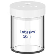 Non-sealed electrolytic cell, 50 mL, glass body with PTFE cover, corrosion-resistant design, for water electrolysis and electrochemical experiments