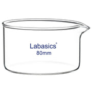 100 mL crystallizing dish with spout, borosilicate glass, lab vessel for small-scale crystallization and evaporation