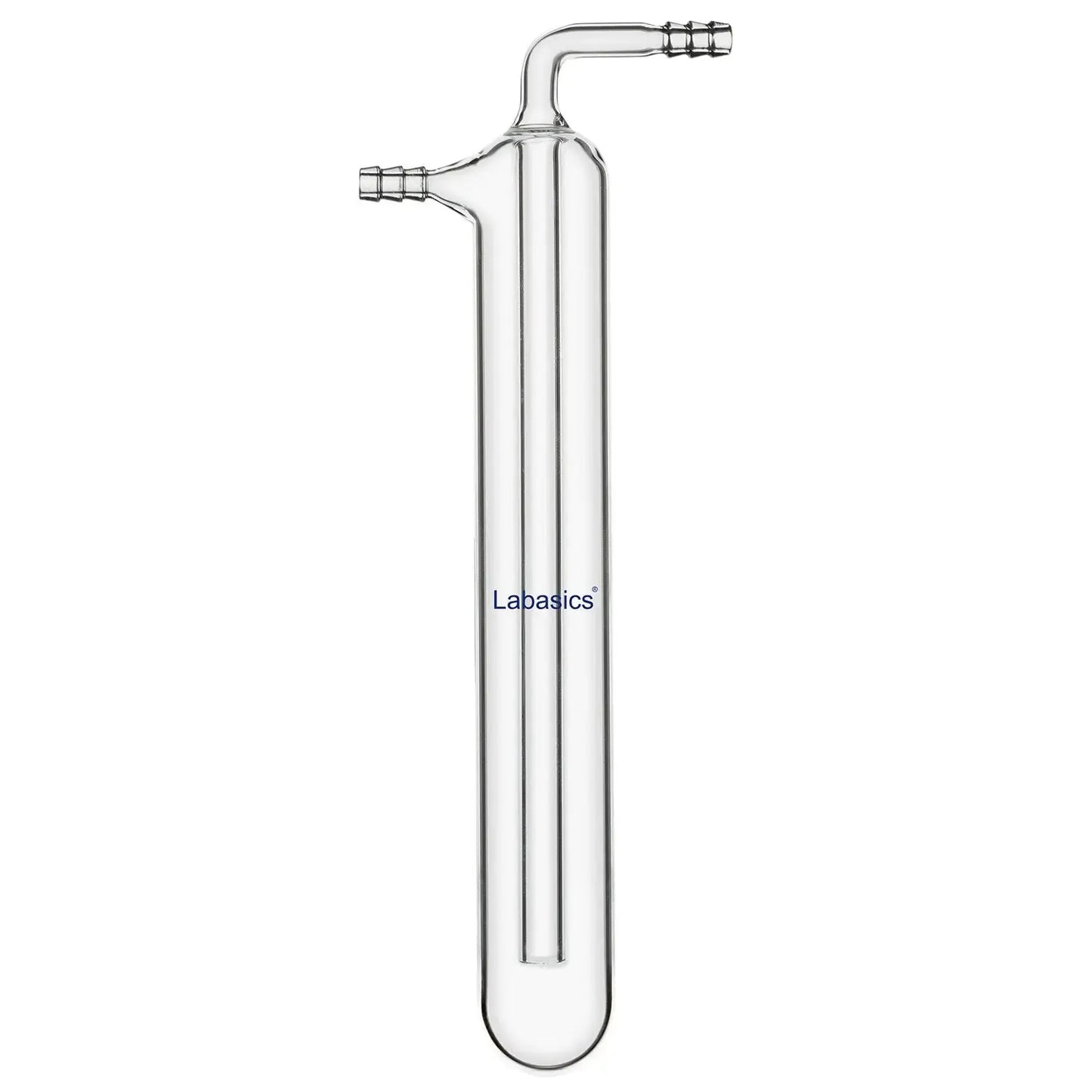 One-piece borosilicate vacuum cold trap, zigzag hose connector, vapor condensation trap