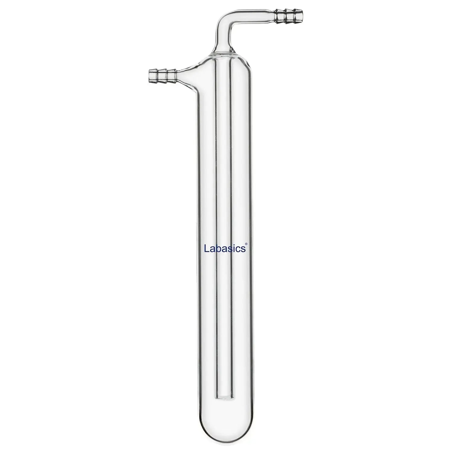 One-piece borosilicate vacuum cold trap, zigzag hose connector, vapor condensation trap