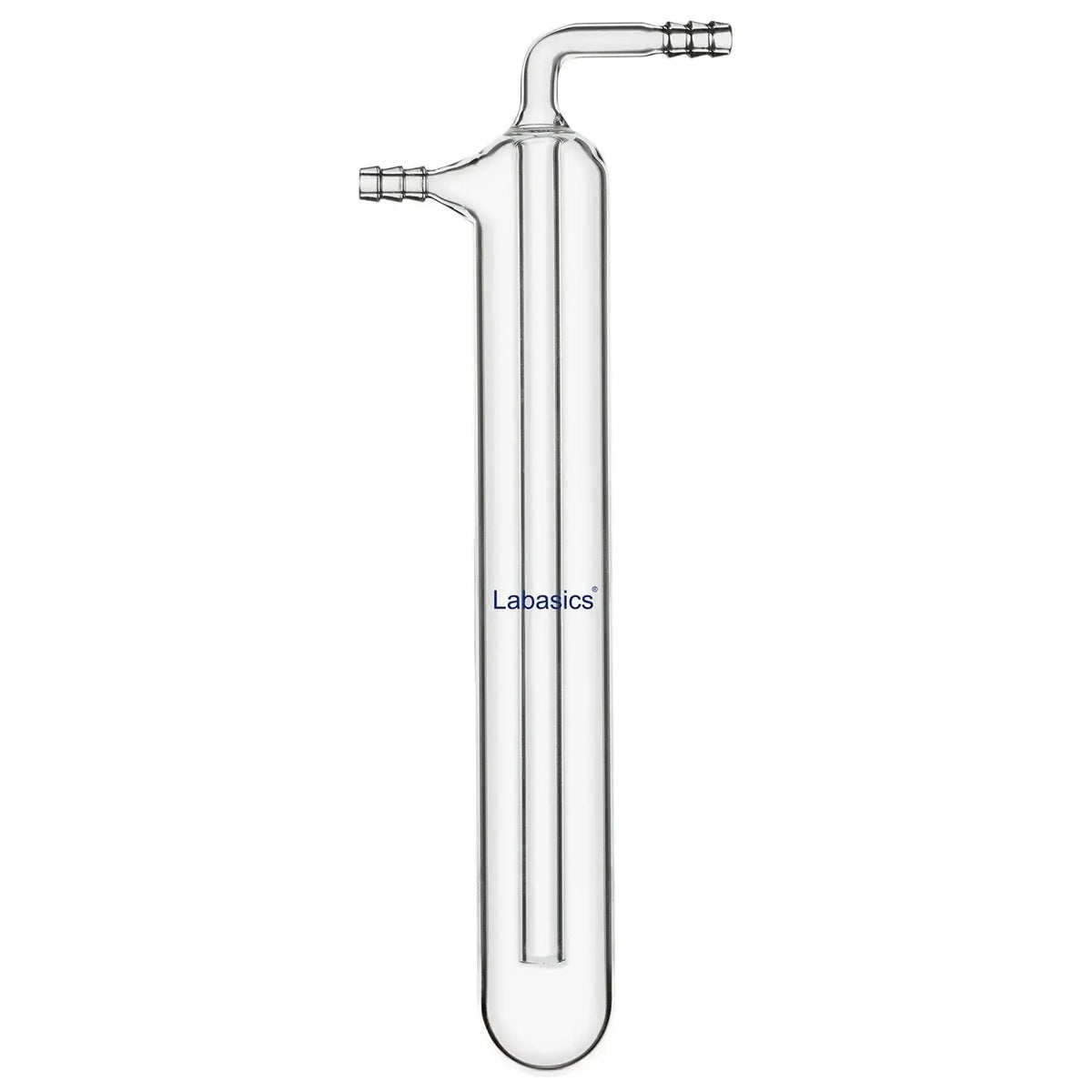 One-piece borosilicate vacuum cold trap, zigzag hose connector, vapor condensation trap