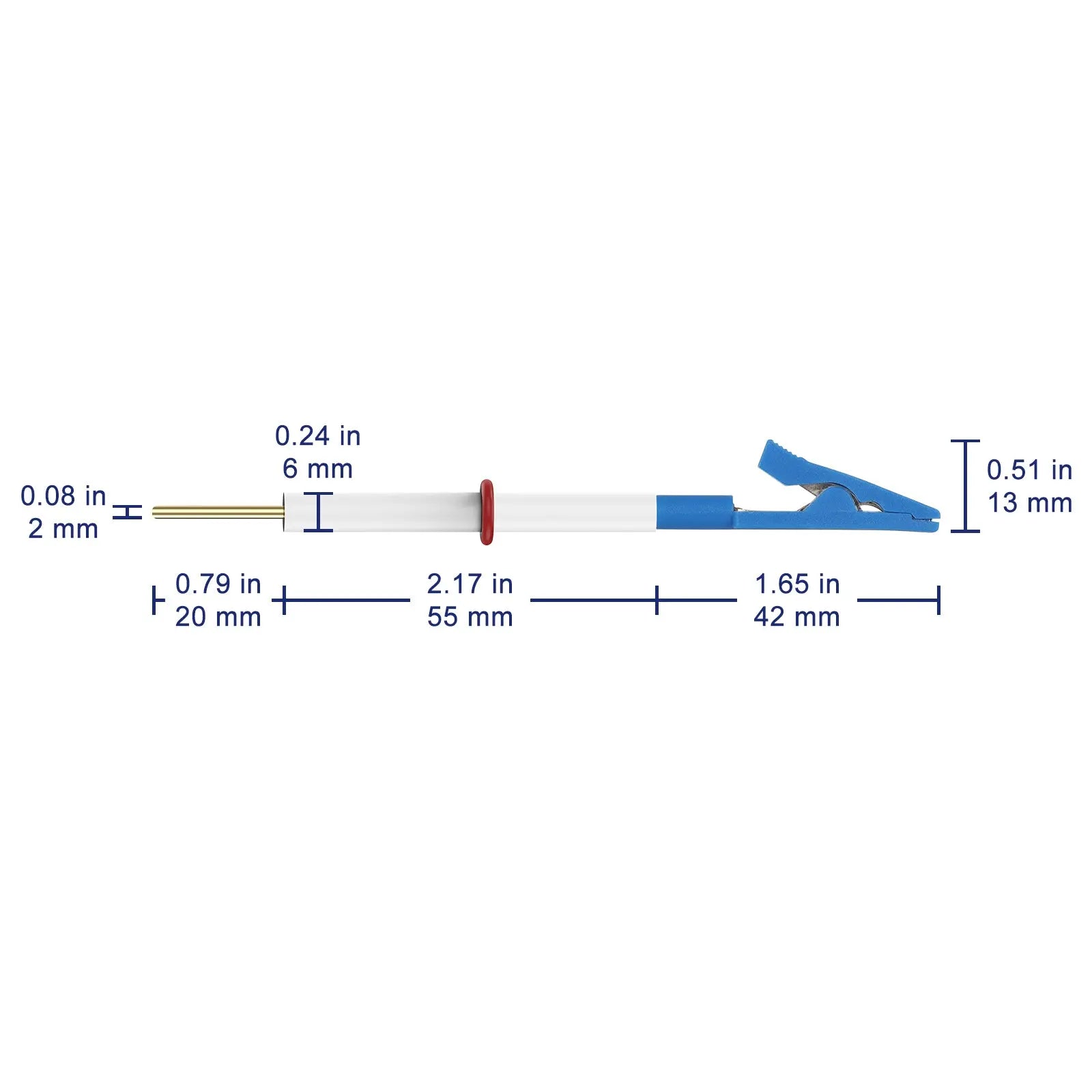 PTFE Electrode Holder, Nickel-Plated Copper Alligator Clip with Plastic Coating, Clamping Range 0.1-5 mm, Detachable Structure Labasics
