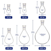 1 Neck Recovery Evaporating Flask, 24/40 Joint, 10-1000 ml Labasics
