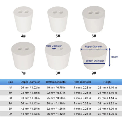 Rubber Stopper, Dual-Hole, 5 Pack Labasics
