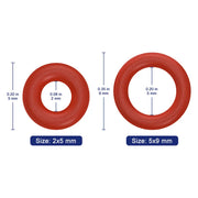 Silicone Seal Rings, 100-Pack, 2x5 mm / 5x9 mm, for Electrolysis Cell Connections Labasics