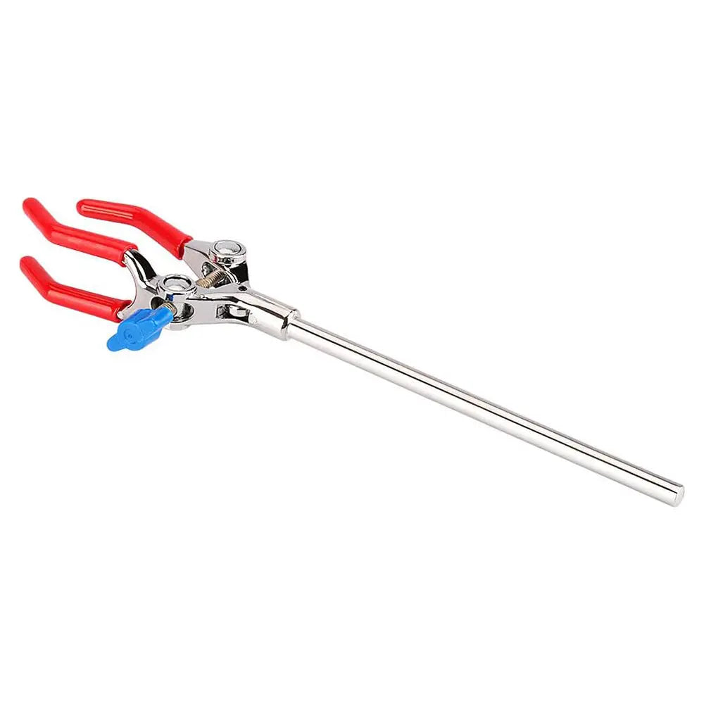 3-prong extension swivel clamp with 18 cm rod for laboratory glassware