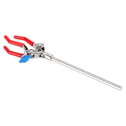 3-prong extension swivel clamp with 18 cm rod for laboratory glassware