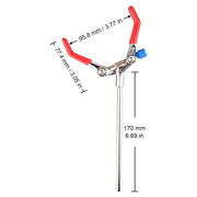 18 cm extension rod and 90 mm maximum grip size of laboratory clamp