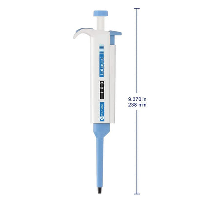 Lab pipettor controller with detachable tip cone and digital volume display