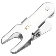 Stainless steel spherical pinch clamp, size #12, screw-type locking nut, corrosion-resistant body, secure grip for spherical glass joints in laboratory systems