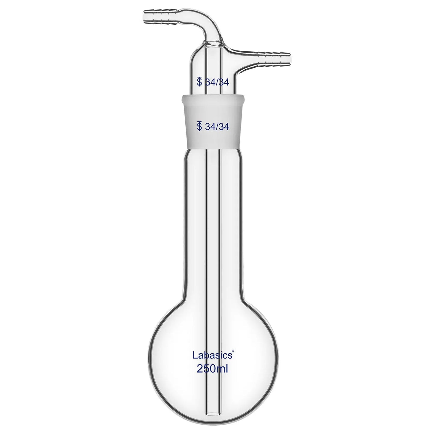 Split Type Spherical Vacuum Cold Trap, 250 mL, 10 mm Serrated Hose Connector