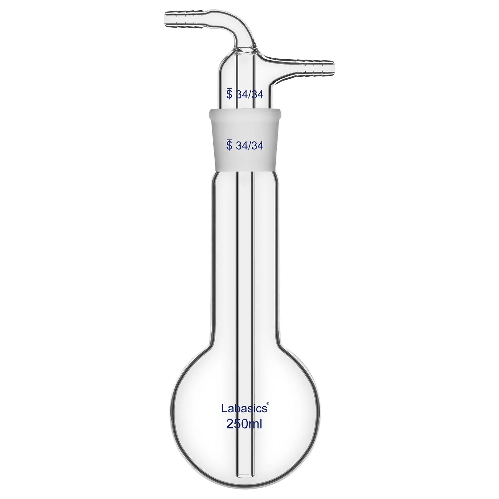 Split Type Spherical Vacuum Cold Trap, 250 mL, 10 mm Serrated Hose Connector