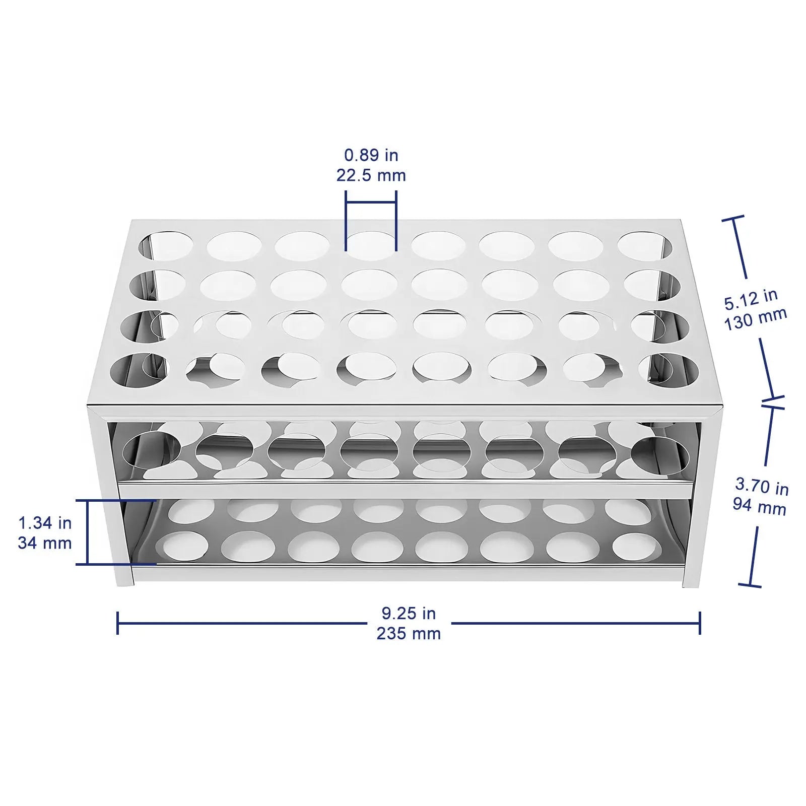 Stainless Steel Test Tube Rack, Compatible with 0.89 Inch Tubes Labasics