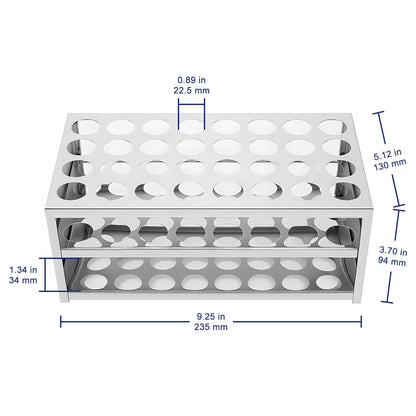Stainless Steel Test Tube Rack, Compatible with 0.89 Inch Tubes Labasics