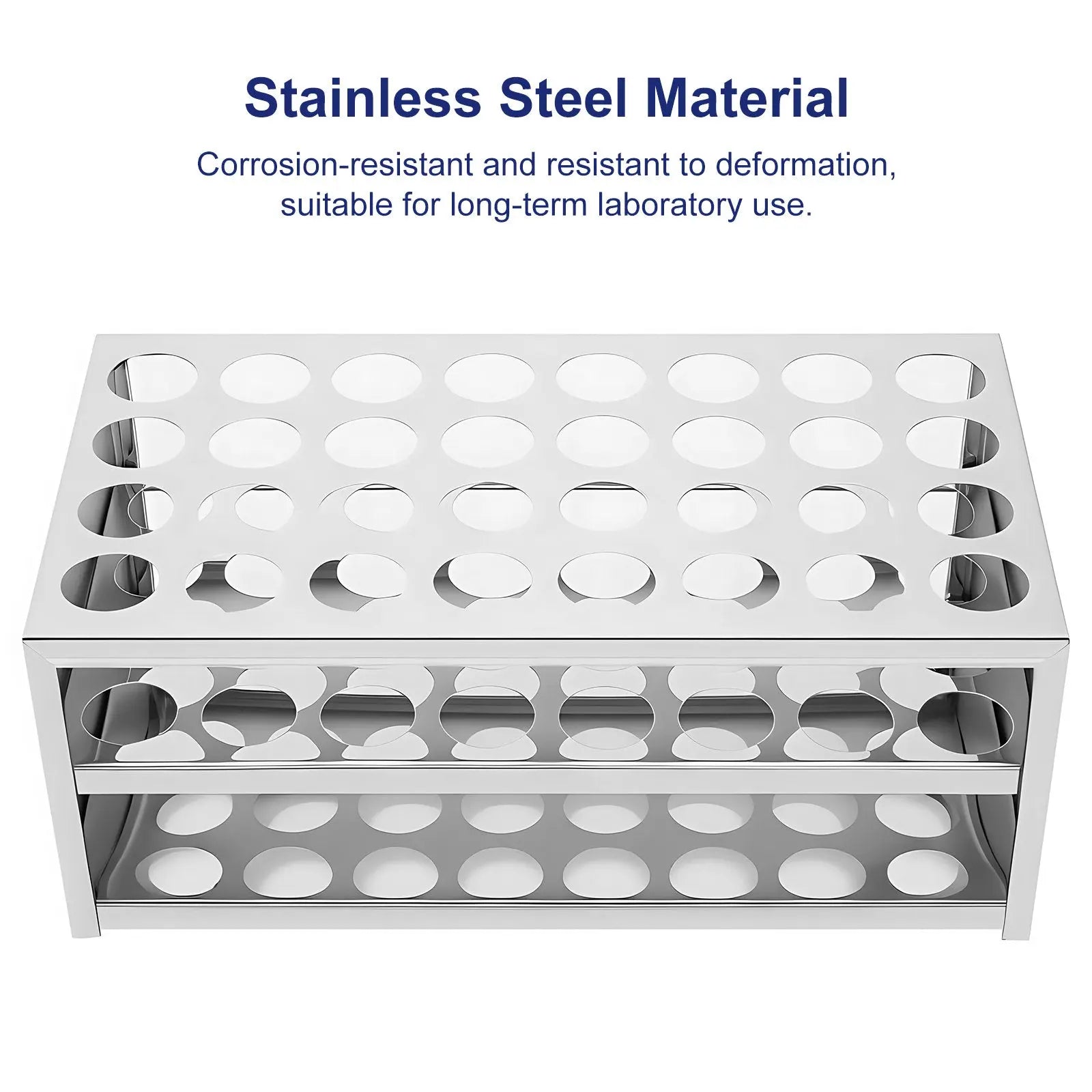 Stainless Steel Test Tube Rack, Compatible with 0.89 Inch Tubes Labasics