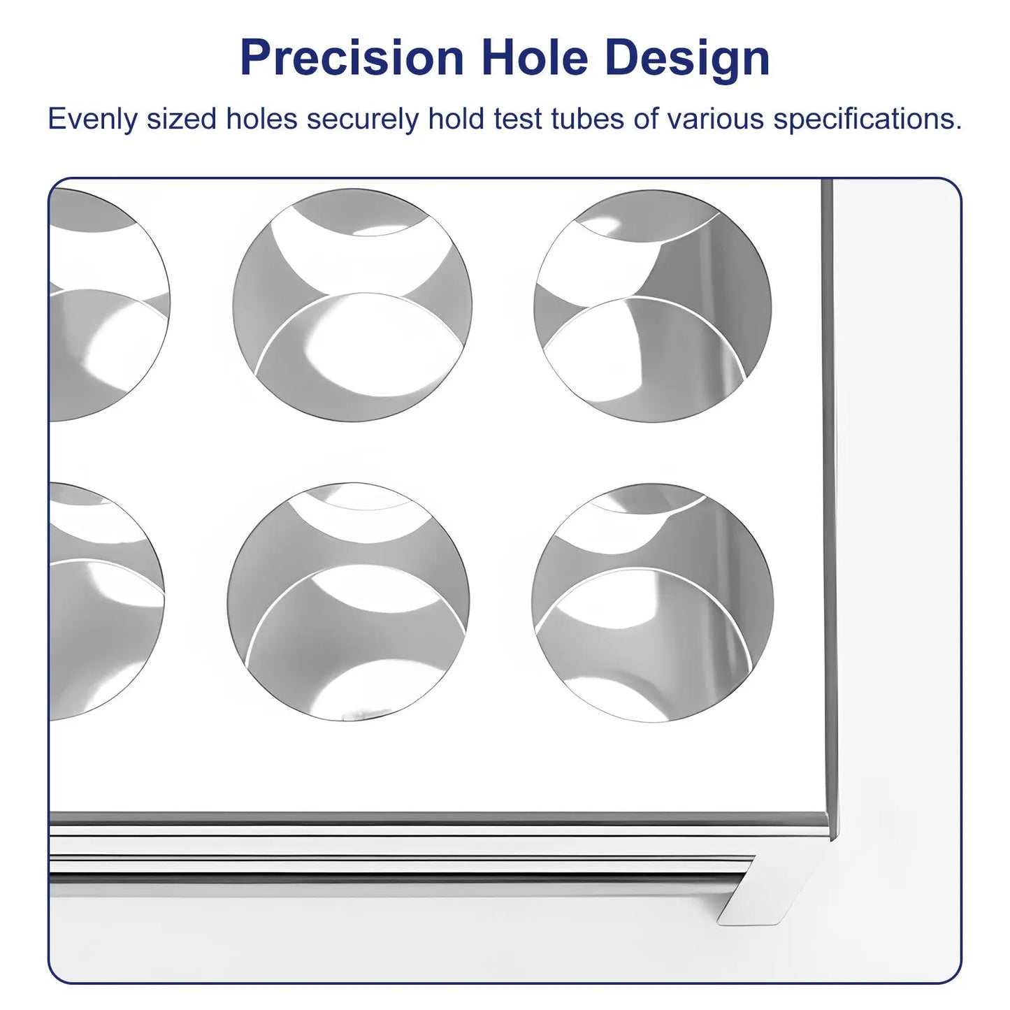 Stainless Steel Test Tube Rack, Compatible with 0.89 Inch Tubes Labasics