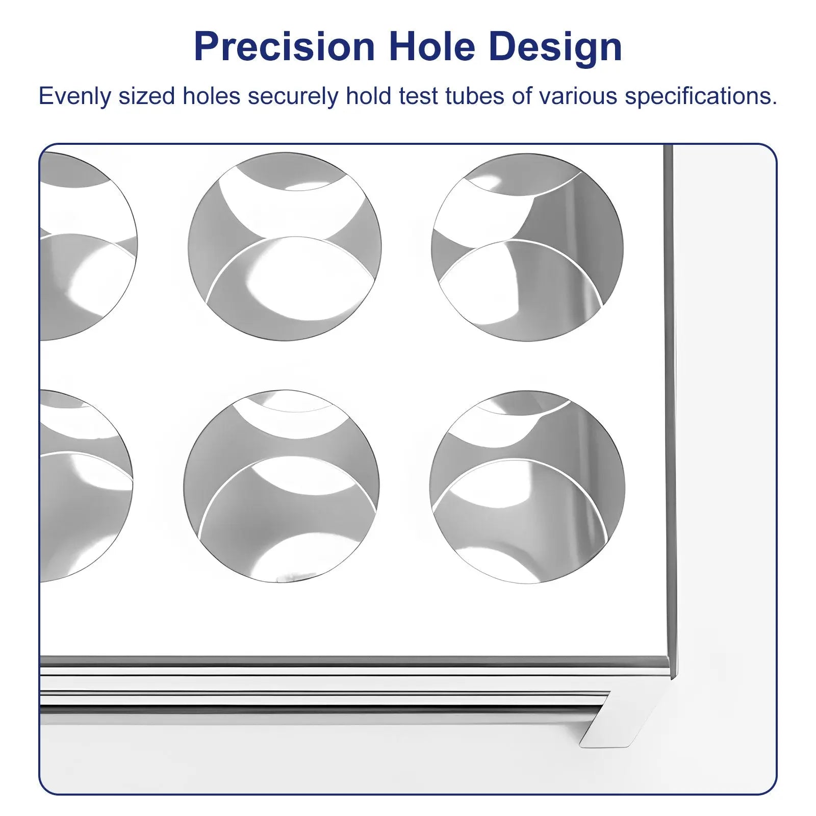 Stainless Steel Test Tube Rack, Compatible with 0.89 Inch Tubes Labasics