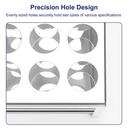 Stainless Steel Test Tube Rack, Compatible with 0.89 Inch Tubes Labasics