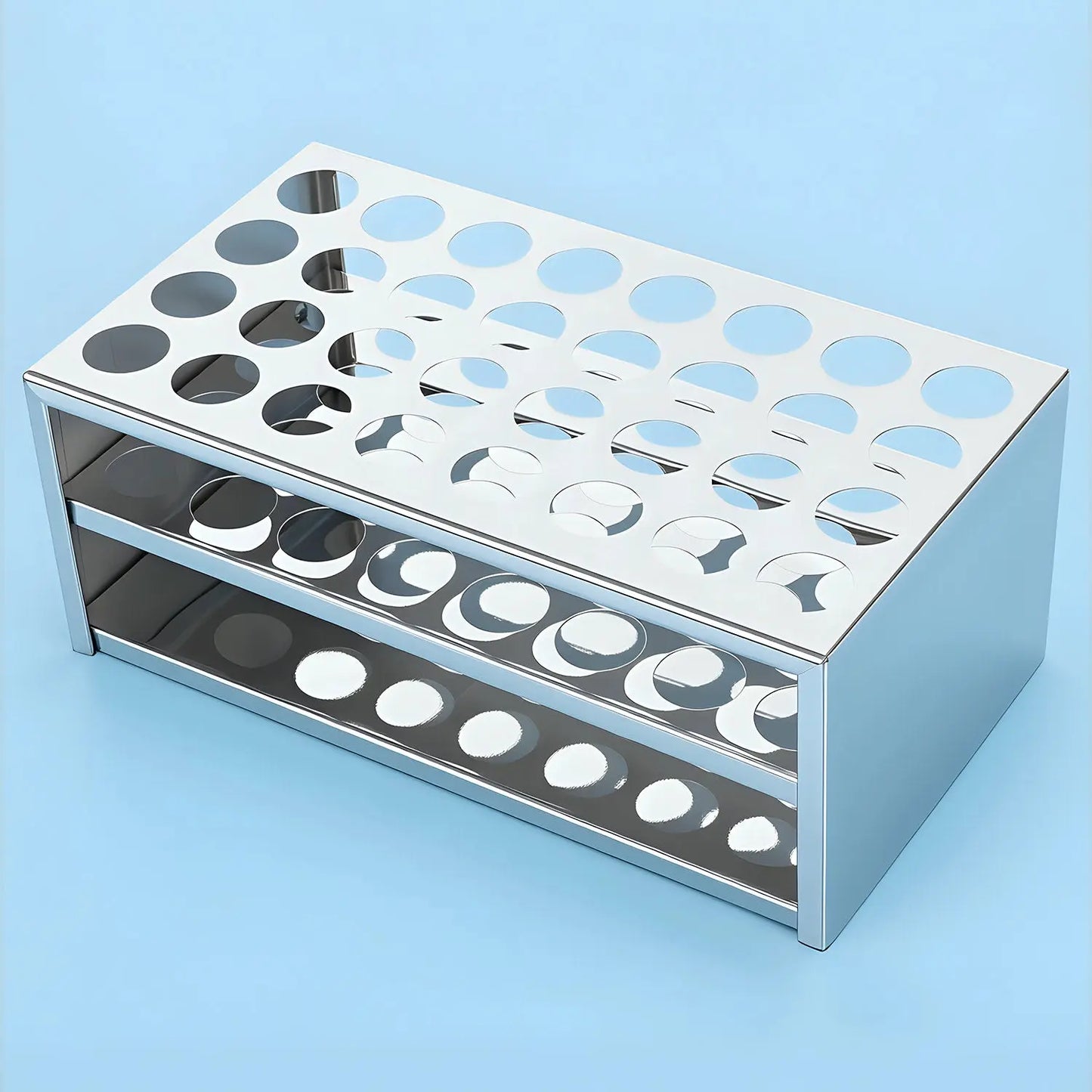 Stainless Steel Test Tube Rack, Compatible with 0.89 Inch Tubes Labasics
