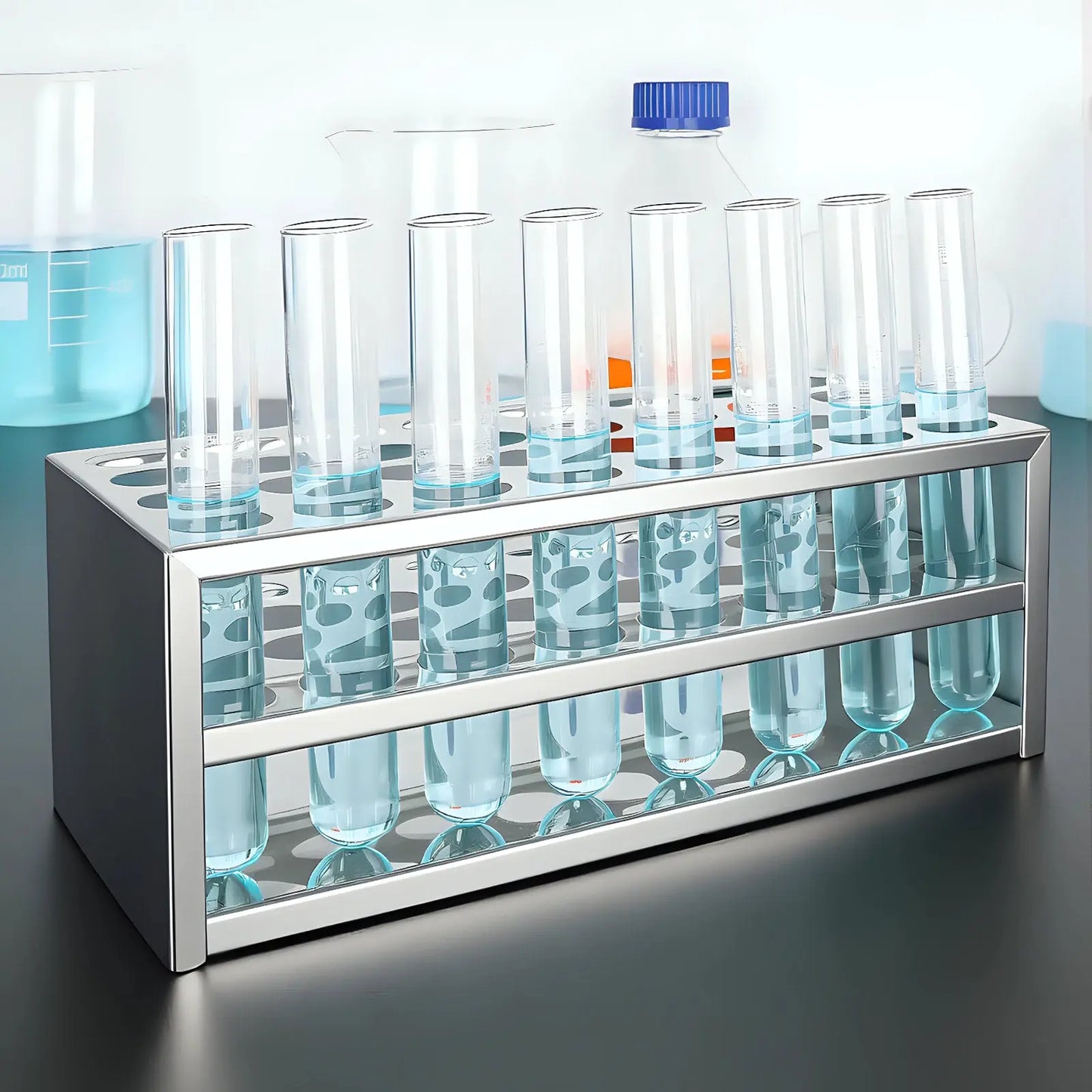 Stainless Steel Test Tube Rack, Compatible with 0.89 Inch Tubes Labasics