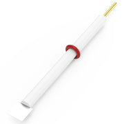 Titanium sheet electrode, 99.95% purity, 10×10×0.1 mm size, PTFE body, gold-plated copper rod terminal, working electrode for electrochemical experiments, temperature range room temperature to 80°C