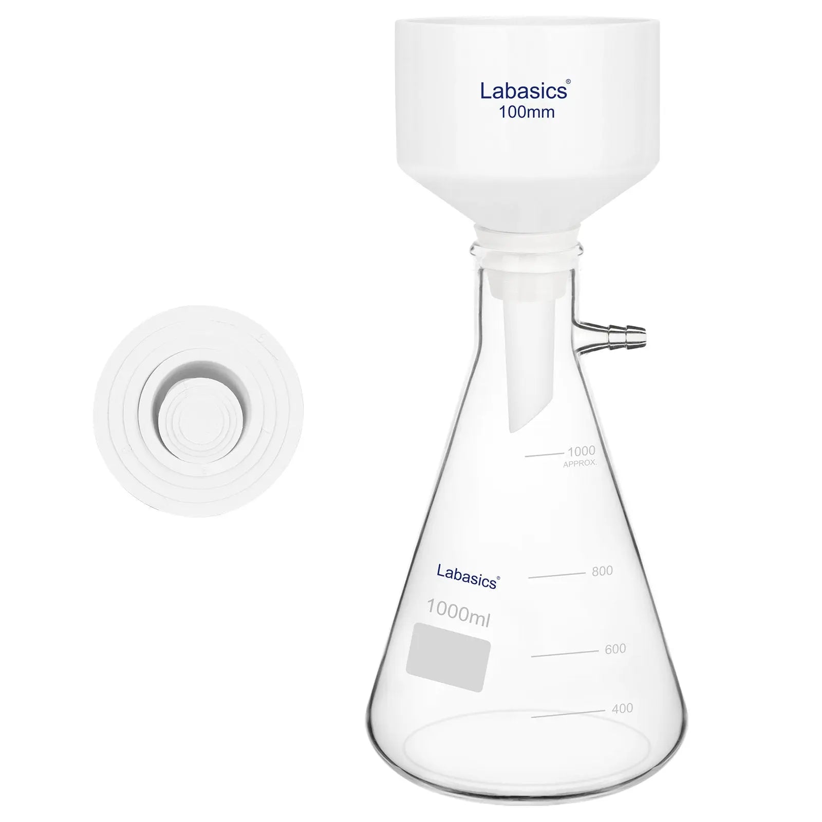 Labasics vacuum filtration kit with Buchner funnel, filter flask, and adapter for laboratory solid-liquid separation